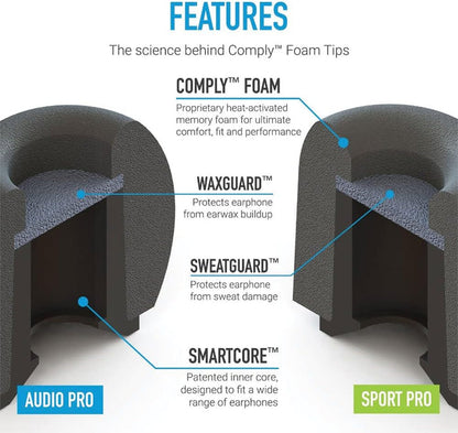 Comply SmartCore Variety Pack Premium Memory Foam Earphone Tips Medium 3 Pairs