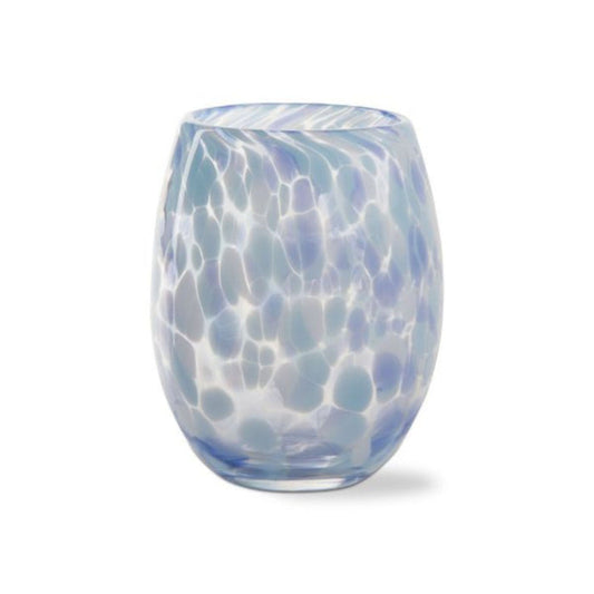 stemless wine glass-lt blue