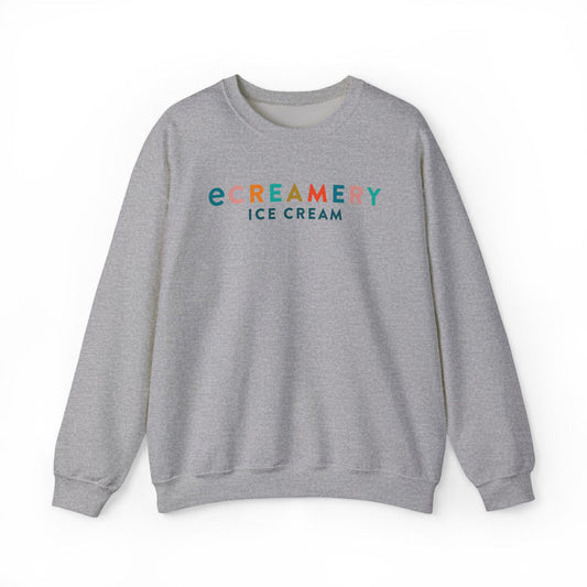 Crewneck Sweatshirt — 'eCREAMEMY ICE CREAM' Retro Pastel Logo