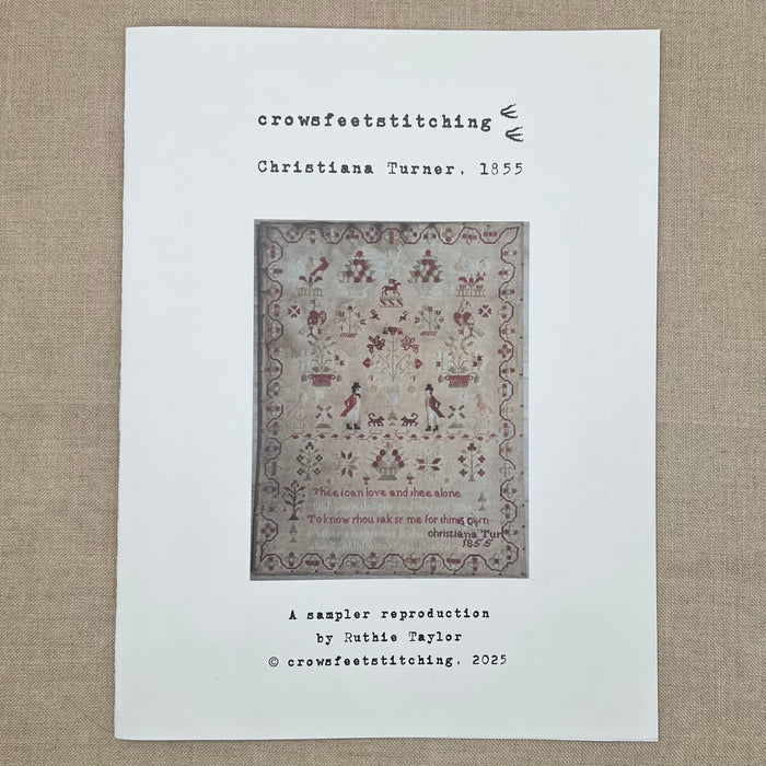 Crowsfeetstitching - Christiana Turner, 1855 - Booklet Chart and/or Roxy Floss Pack