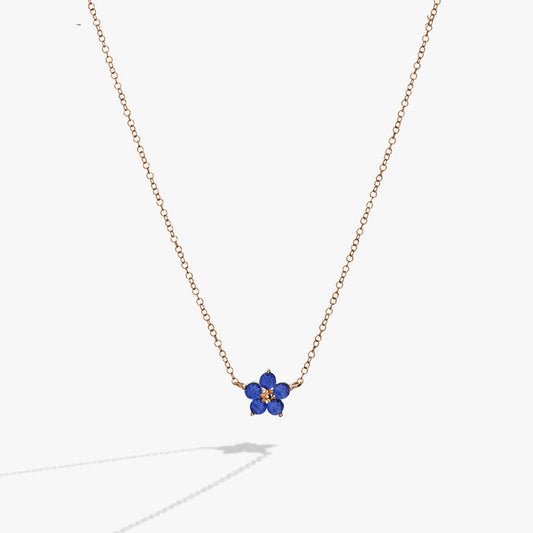 Crystal Forget-Me-Not Flower Necklace