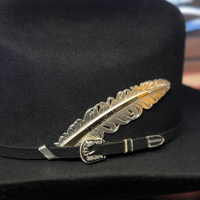 *Custom Engraved* Antiqued Trophy Hat Feather