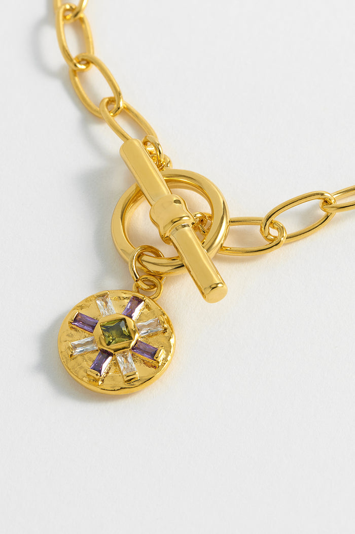 CZ Flower T-Bar Bracelet