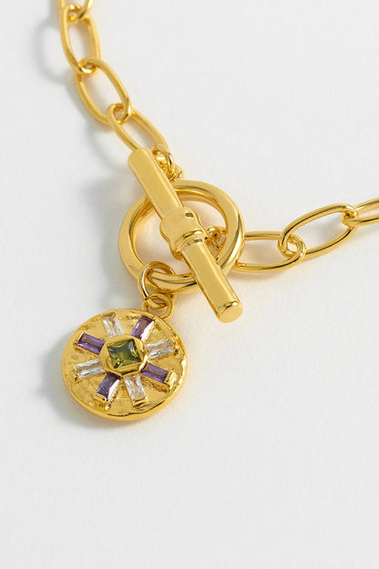 CZ Flower T-Bar Bracelet