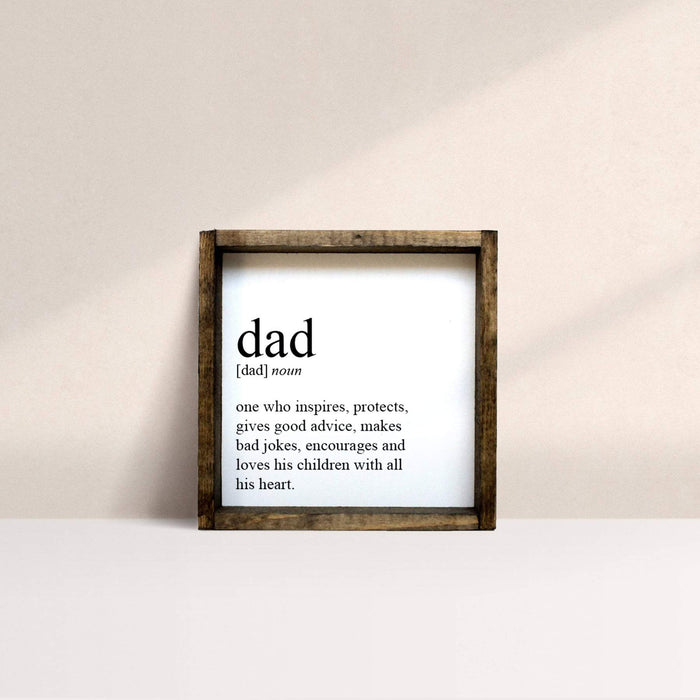 dad definition wood wign