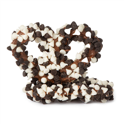 Dalmatian White and Dark Chocolate Chip Pretzels - 28 Count