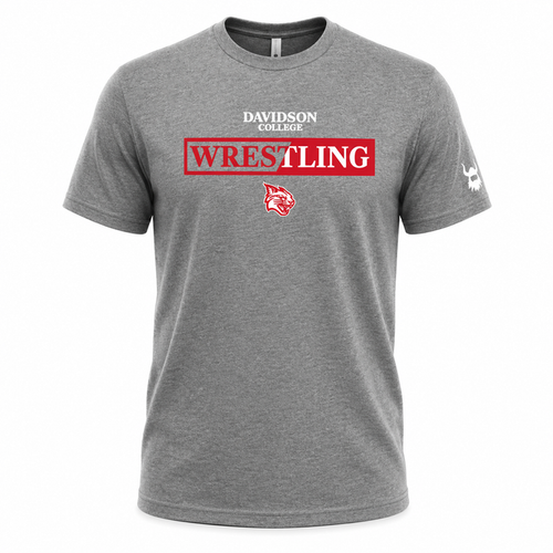Davidson Wildcat Wrestling Grey Blend T-Shirt