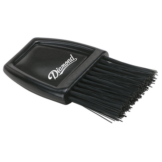 The Diamond Umpire Brush (UMP-WB / UMP-PB) is a black, rectangular handheld brush with stiff bristles, featuring "Diamond" in white script on top.