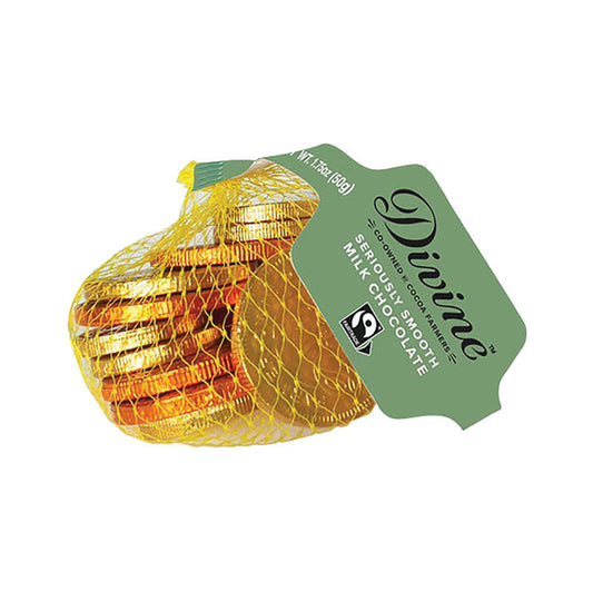 Divine Chocolate Milk Chocolate Coins Candy - 30 Count