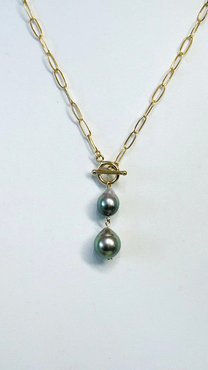 Double toggle necklace - Tahitian