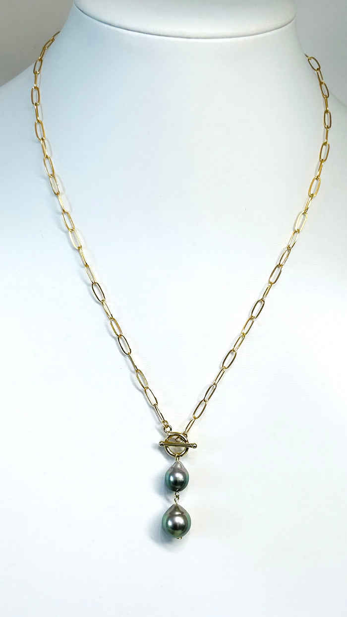 Double toggle necklace - Tahitian