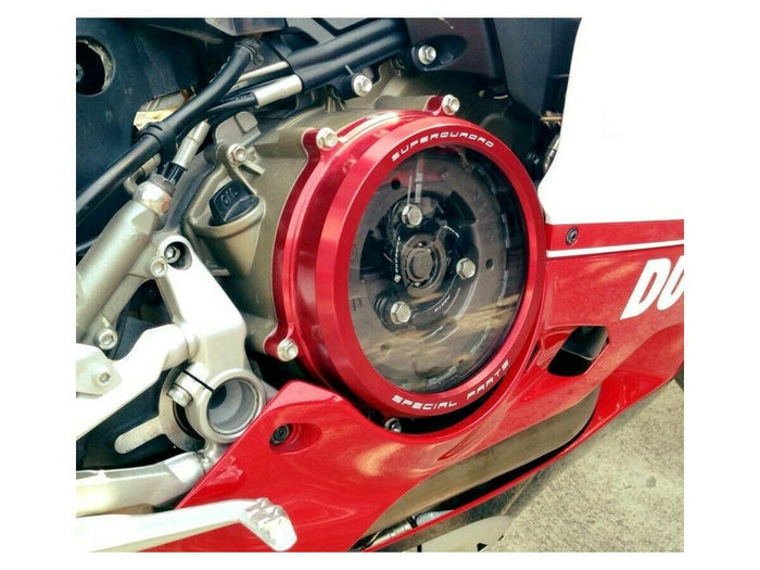 DUCABIKE for Ducati Panigale Clear Clutch Cover Red - CC119901A Made in Italy