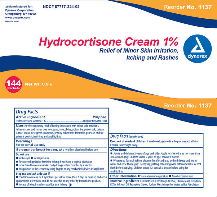 Dynarex Itch Relief 1% Strength Cream 0.9 Gram Individual Packets Box of 144 91042411
