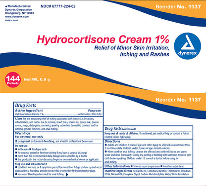 Dynarex Itch Relief 1% Strength Cream 0.9 Gram Individual Packets Box of 144 91042411