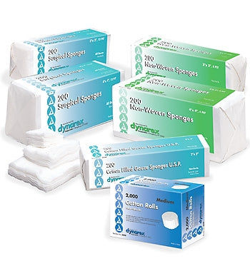Dynarex NonWoven Sponges 3252, 2", White, 1000 Pack