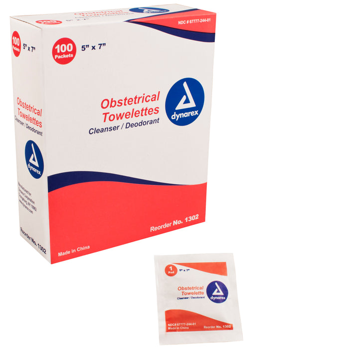 Dynarex Obstetrical Wipe Individual Packet Alcohol Scented, 100 Count 98814111