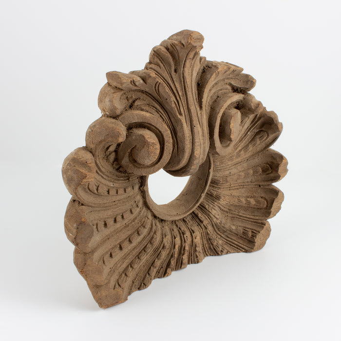 Early French Carved Wood Architectural Fragment