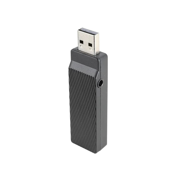 USB flash drive with a textured black plastic casing and standard USB-A connector.