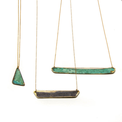 Embossed Brass Necklace