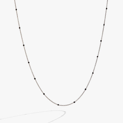 Enamel Black Dot Chain Necklace
