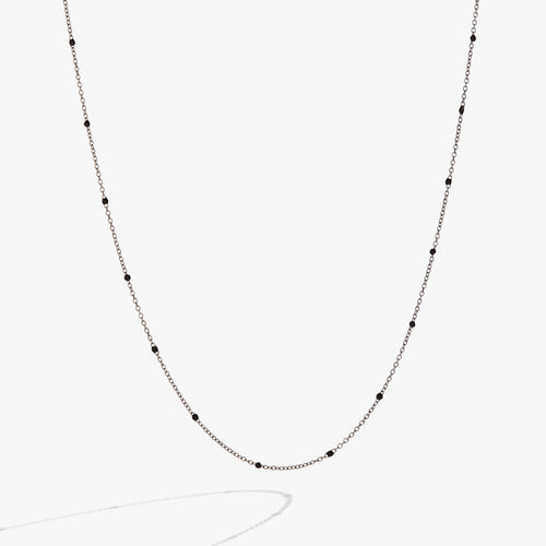 Enamel Black Dot Chain Necklace