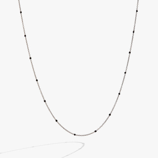 Enamel Black Dot Chain Necklace