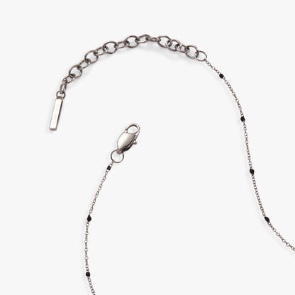 Enamel Black Dot Chain Necklace