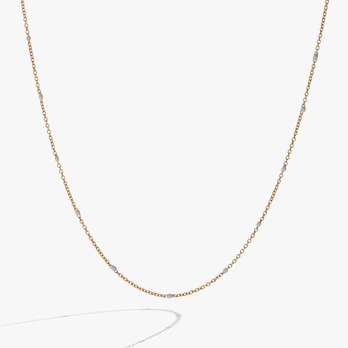 Enamel White Dot Chain Necklace