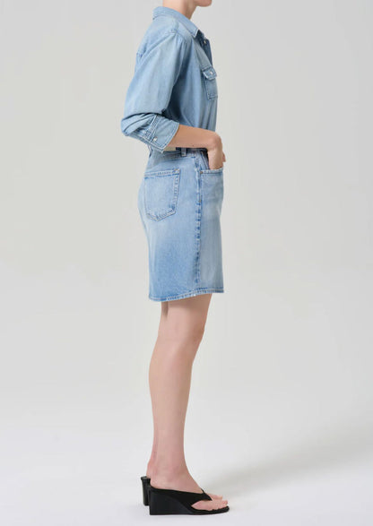Etta Pencil Skirt-Denim-Uniquities