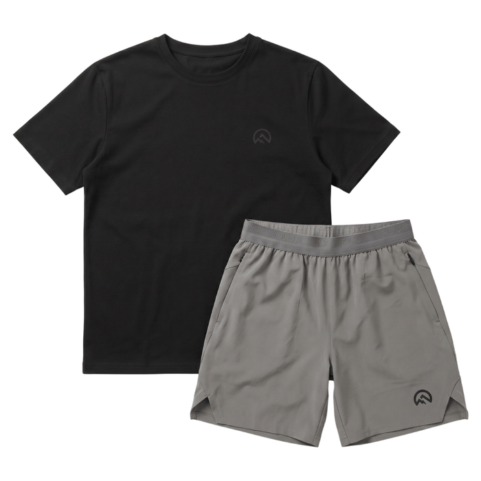 Flux Infant's 2-Piece Co-Ord Set – Black/Slate Grey   (T-Shirt & Shorts)