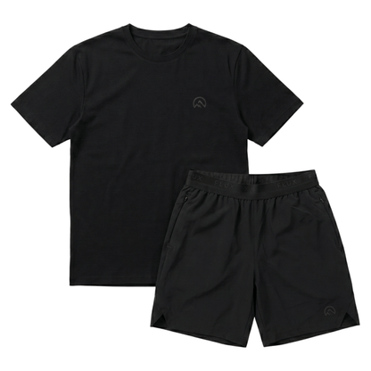 Flux Junior's 2-Piece Co-Ord Set – Black   (T-Shirt & Shorts)