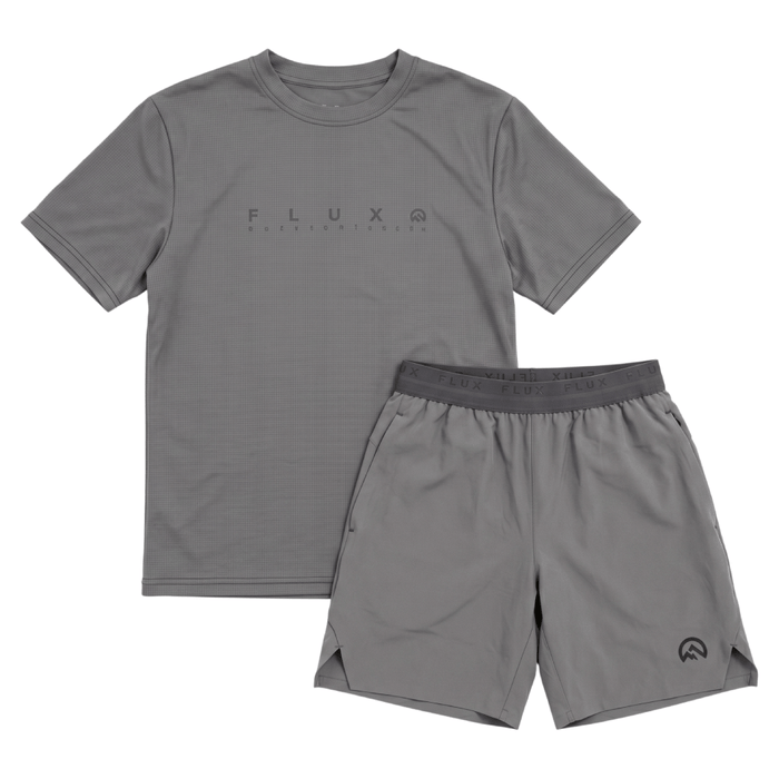 Flux Junior's 2-Piece Co-Ord Set – Grey/Slate Grey   (T-Shirt & Shorts)