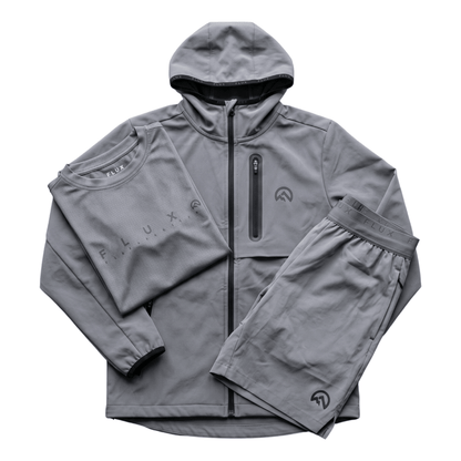 Flux Junior's 3 Piece Co Ord Set Slate Grey/Grey Jacket, T-Shirt & Shorts