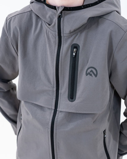 Flux Junior's 3 Piece Co Ord Set Slate Grey/Grey Jacket, T-Shirt & Shorts