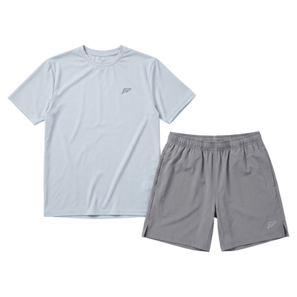 Frequency Junior's 2 Piece Co Ord Set Harbour Grey T-Shirt & Shorts