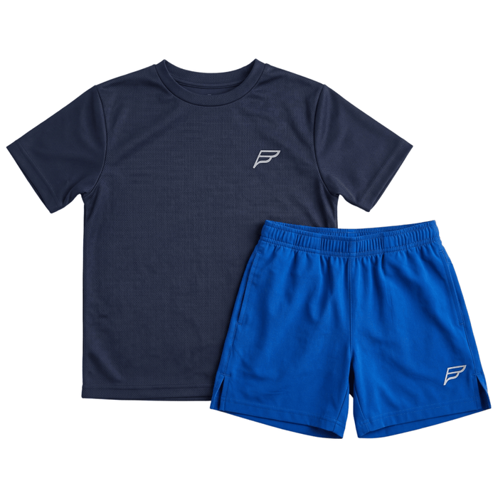 Frequency Junior's 2-Piece Co-Ord Set – Royal/Navy   (T-Shirt & Shorts)