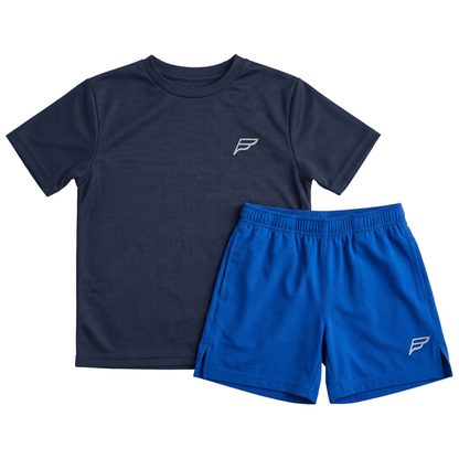 Frequency Junior's 2-Piece Co-Ord Set – Royal/Navy   (T-Shirt & Shorts)