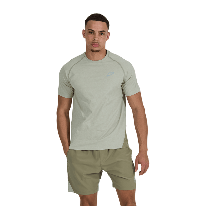 Frequency Men's 2 Piece Co Ord Set Beige T-Shirt & Shorts
