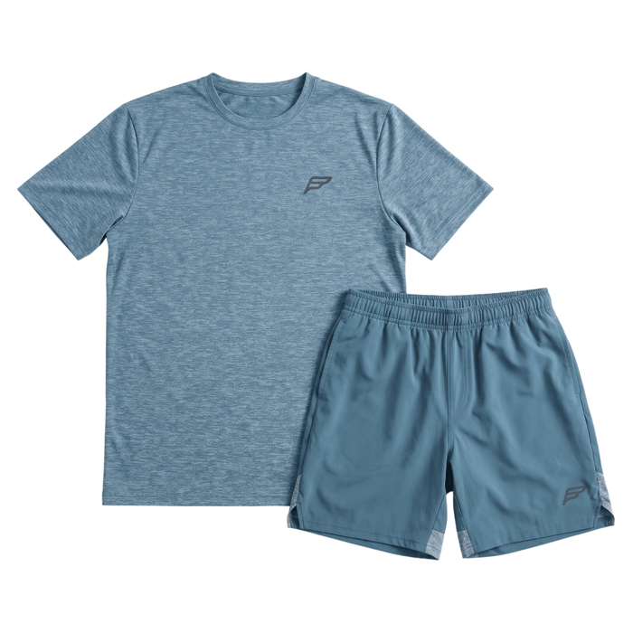 Frequency Men's 2-Piece Co-Ord Set – Imperial Blue   (T-Shirt & Shorts)
