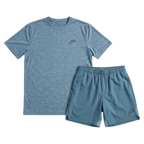 Frequency Men's 2-Piece Co-Ord Set – Imperial Blue   (T-Shirt & Shorts)