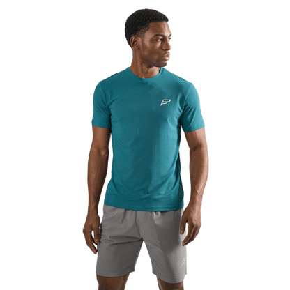 Frequency Men's 2-Piece Co-Ord Set – Teal/Grey   (T-Shirt & Shorts)