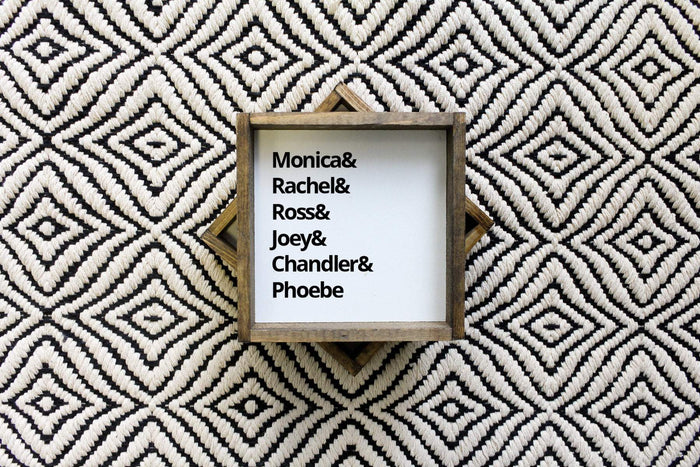 Friends names mini hanging sign