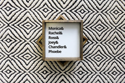 Friends names mini hanging sign