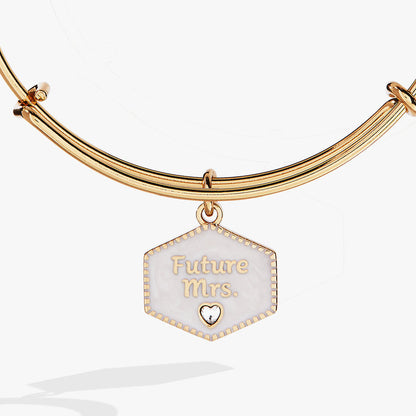 'Future Mrs.' Mother of Pearl Charm Bangle