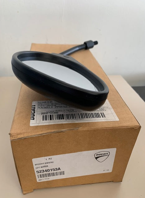 Genuine Ducati Monster 1000, 400, S4, 620, 800, 695, S2R Left Rear View Mirror 52340153A
