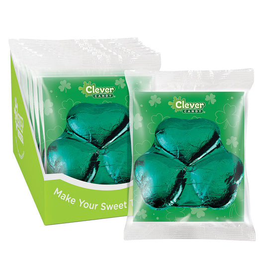 Green Foil Milk Chocolate Shamrock Candy - 18 Count