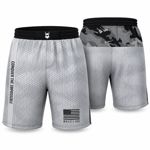 Grey Camo Fight Shorts