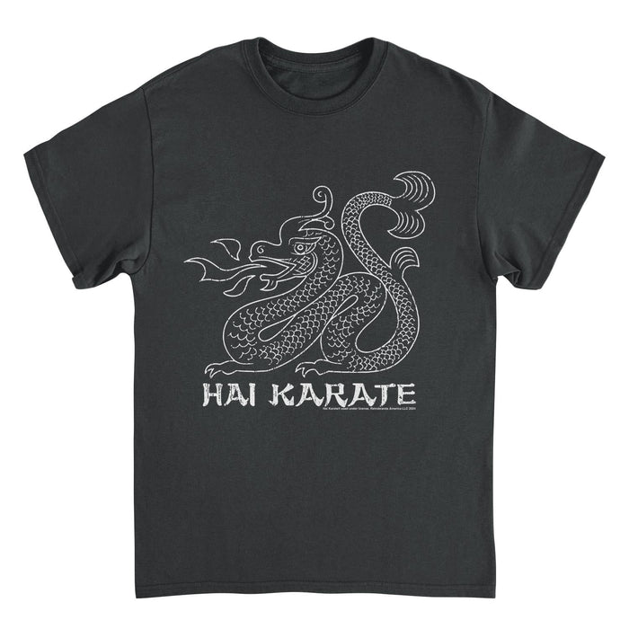 Hai Karate White Dragon Retro Aftershave Black T-Shirt