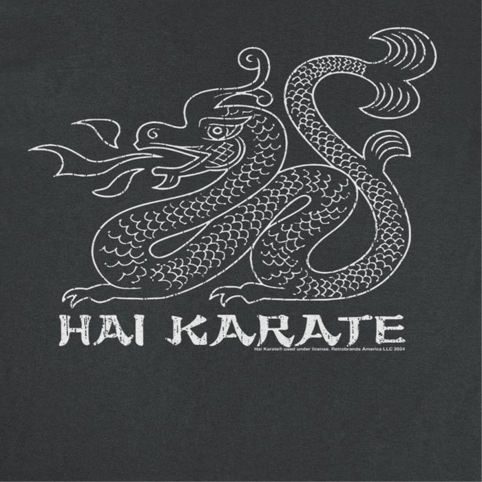 Hai Karate White Dragon Retro Aftershave Black T-Shirt