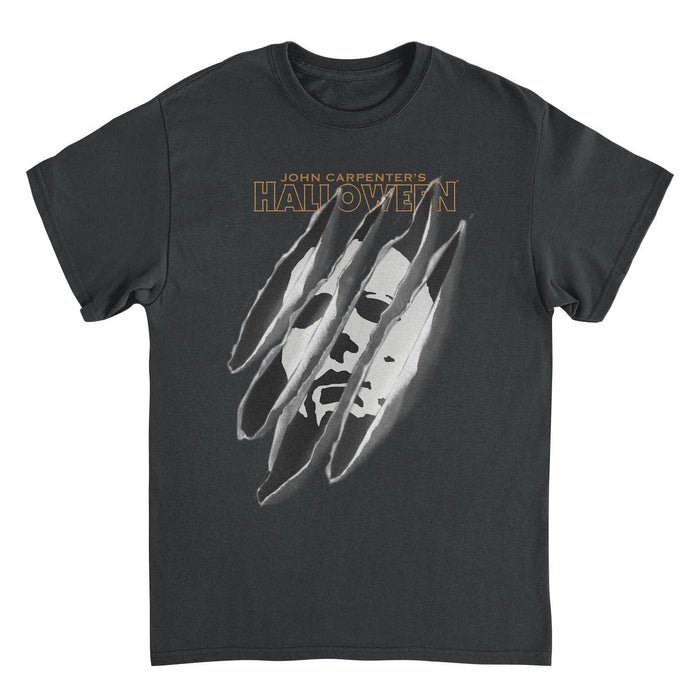 Halloween Torn Halloween Mask Black T-Shirt
